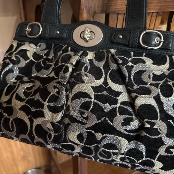 Coach Black and Silver Print Purse - Picture 7 of 12